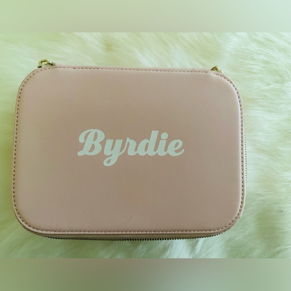 Pop & Suki - Pink Leather Makeup Case Personalized